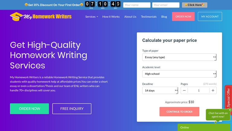 MyHomeworkWriters.com review